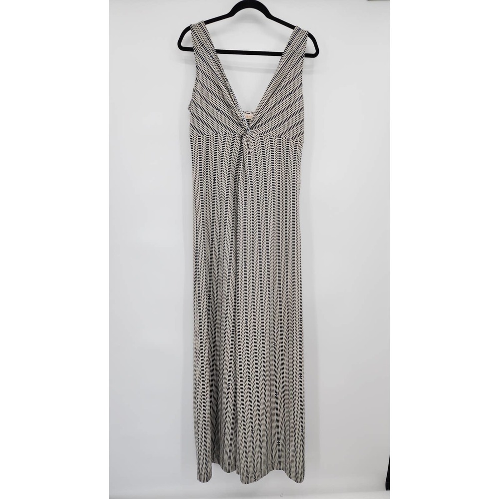 Tory Burch Maxi Dress Black White Front Knot Sun Size Large